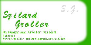 szilard groller business card
