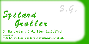 szilard groller business card